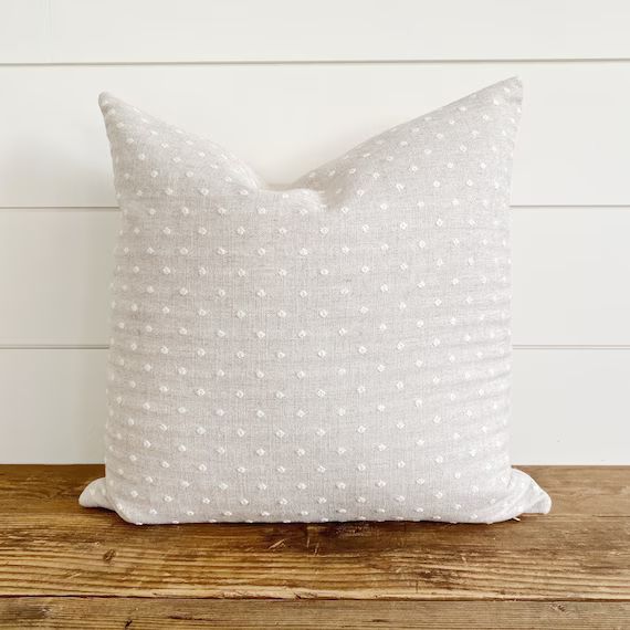 Loretta Neutral Swiss Dot Pillow Cover - Farmhouse Pillow - Texture pillow - Neutral throw pillow... | Etsy (US)