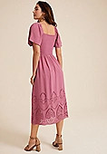 Smocked Eyelet Midi Dress | Maurices
