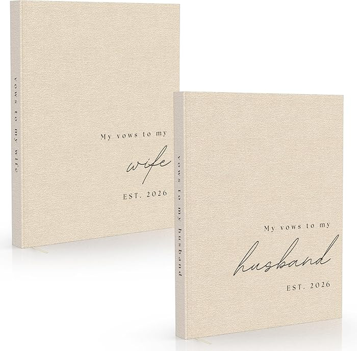 Wedding Vow Books His and Hers - 2 Pack Personalized 2026 Year His & Hers Book - Linen Hardcover ... | Amazon (US)
