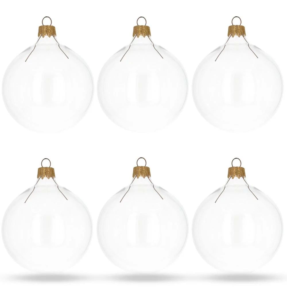 BestPysanky Set of 6 Clear Glass Ball Christmas Ornaments DIY Craft 3.25 Inches - Walmart.com | Walmart (US)