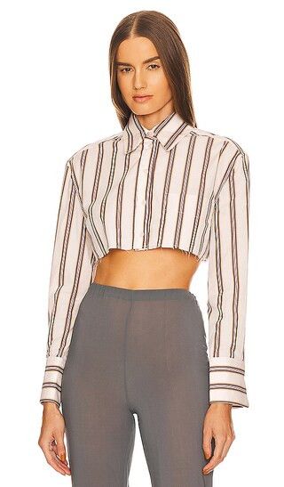 Maureen Cropped Top in Pink Baron Stripe | Revolve Clothing (Global)