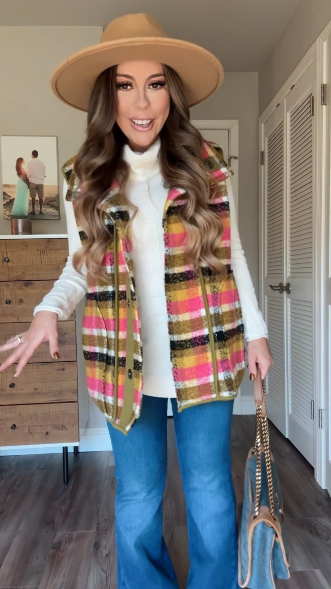 Wearing xs in the best & turtleneck sweater. And a size 2 in my flared jeans

Fall outfit
Plaid vest
Thanksgiving outfit
Flared jeans
Good American jeans



#LTKsalealert #LTKSeasonal #LTKVideo