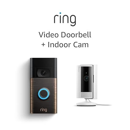 Ring Video Doorbell, Venetian Bronze with All-new Ring Indoor Cam, White | Amazon (US)