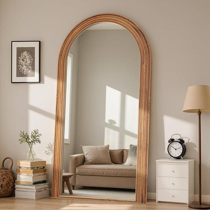 Antok Full Length Mirror 76"×41" Floor Mirror Standing Tall Mirror, Arched Stand up Large Wall M... | Amazon (US)