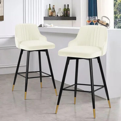 Swivel Velvet Upholstered Counter & Bar Stool | Wayfair North America