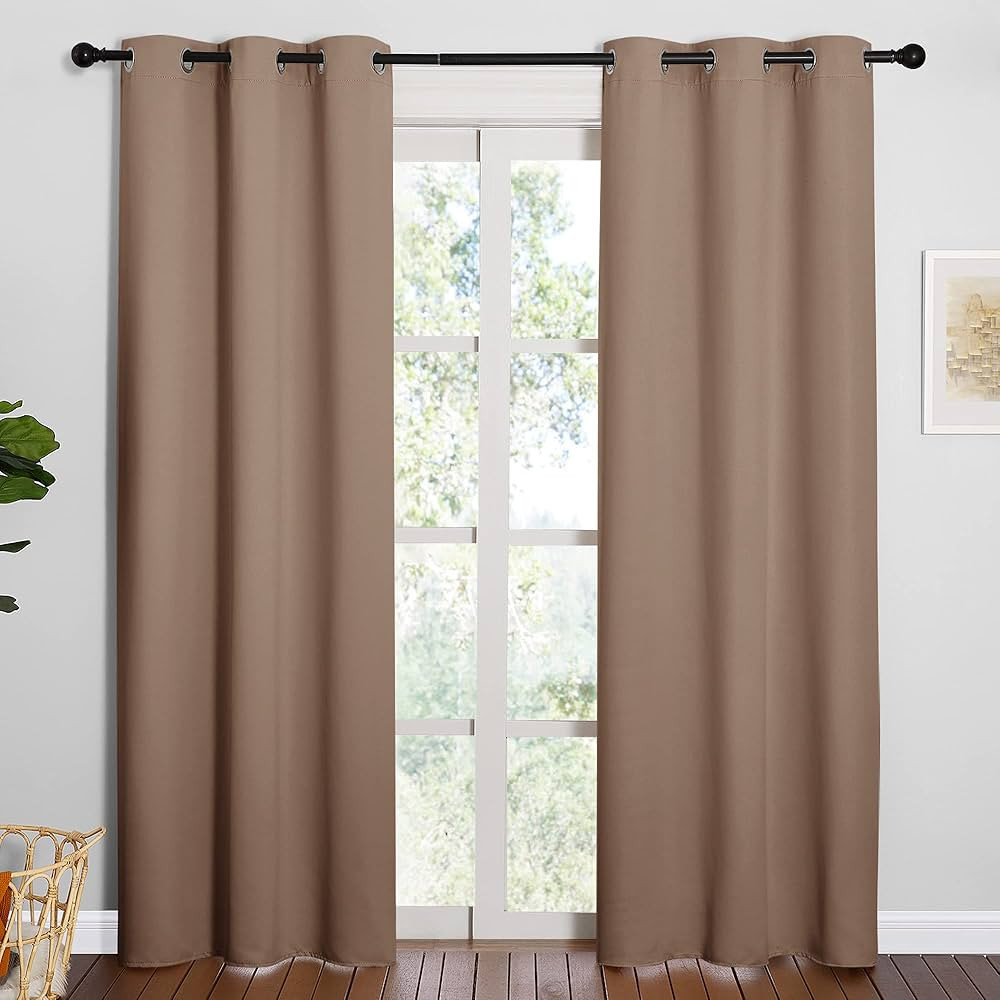 NICETOWN Window Treatment Thermal Insulated Solid Grommet Blackout Curtains/Drapes for Bedroom (1... | Amazon (US)