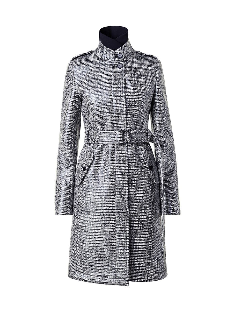 Lacquered Tweed Coat | Saks Fifth Avenue
