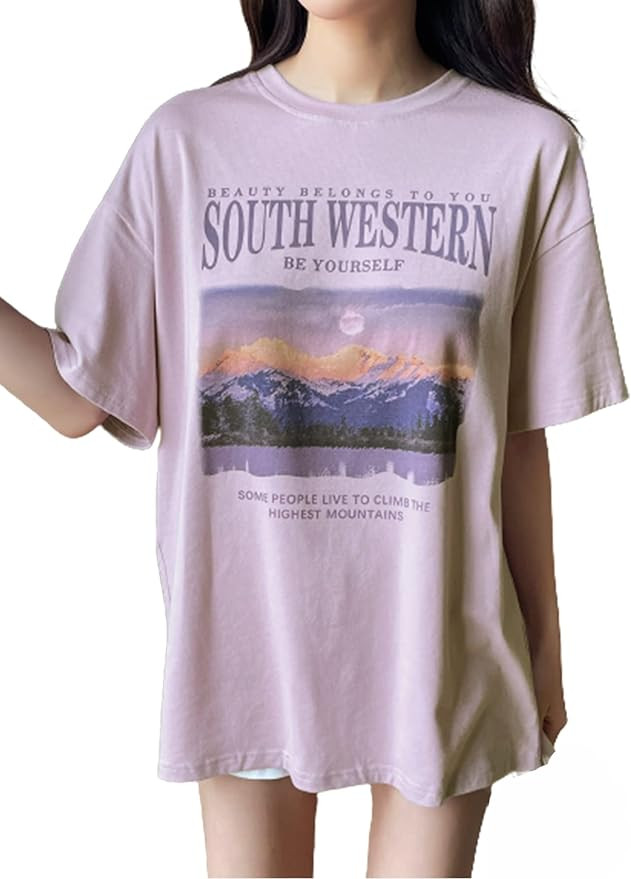 SOLY HUX Women's Graphic Print Vintage T Shirt Round Neck Short Sleeve Casual Loose T Shirt Summe... | Amazon (US)