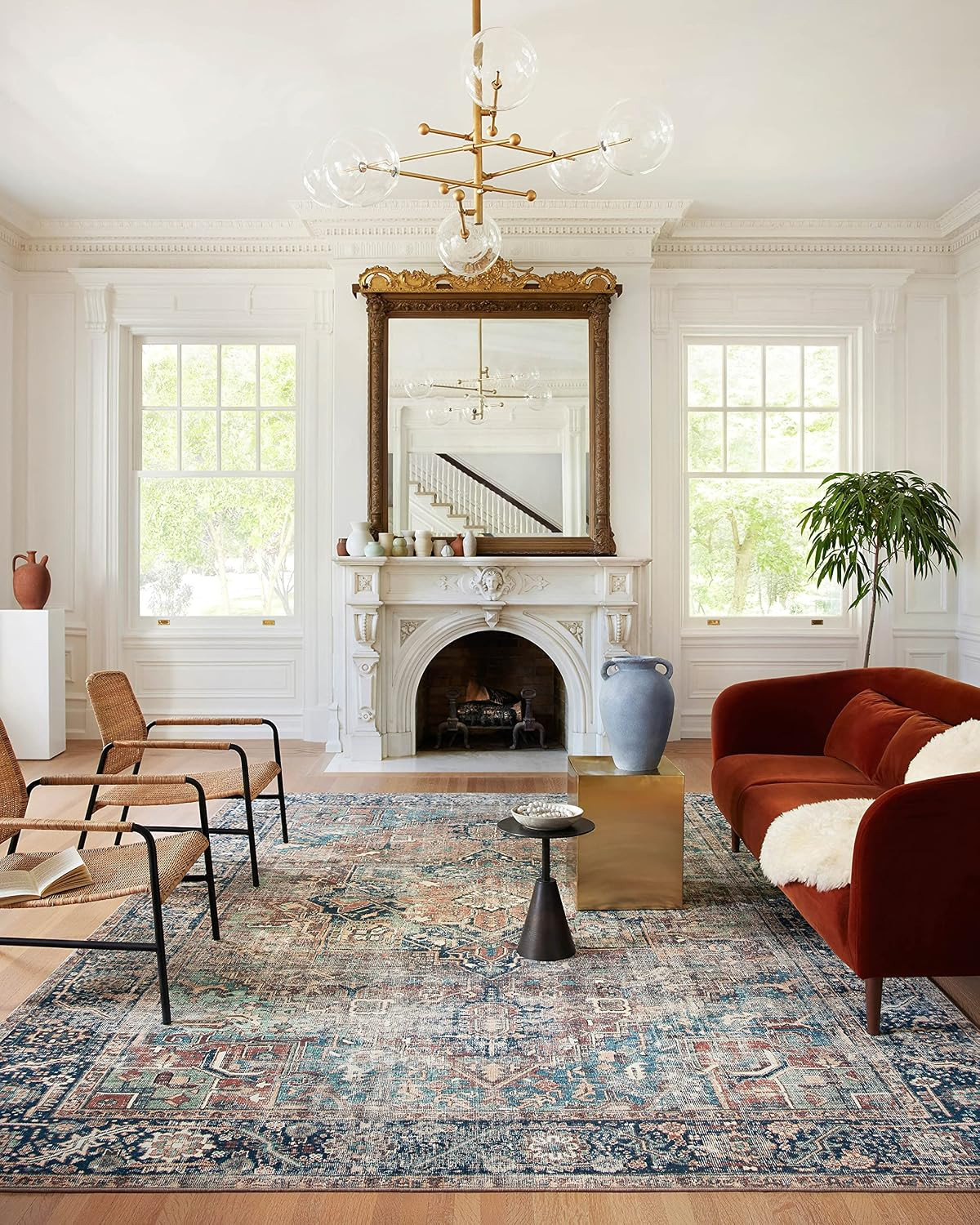 Loloi Margot Terracotta/Lagoon 8'-6" x 11'-6" Area Rug | Amazon (US)