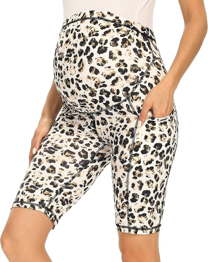 Foucome Women's Maternity Over The Belly Active Lounge Comfy Yoga Short Workout Running Athletic ... | Amazon (US)