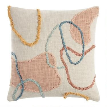 Embroidered Contoured Loop Throw Pillow | World Market