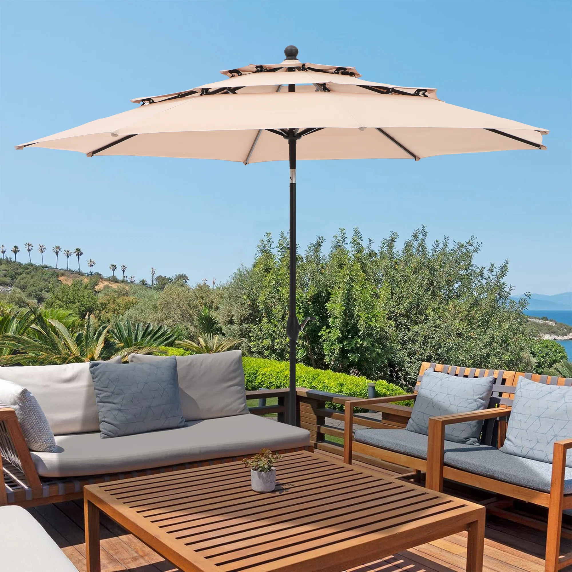 Arlmont & Co. Tanaiyah 120'' Tilt Market Umbrella & Reviews | Wayfair | Wayfair North America