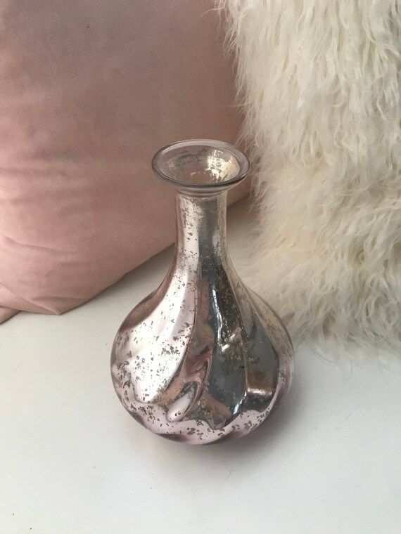 Vintage Inspired Pink Mercury Glass Vase/mercury Glass | Etsy | Etsy (US)