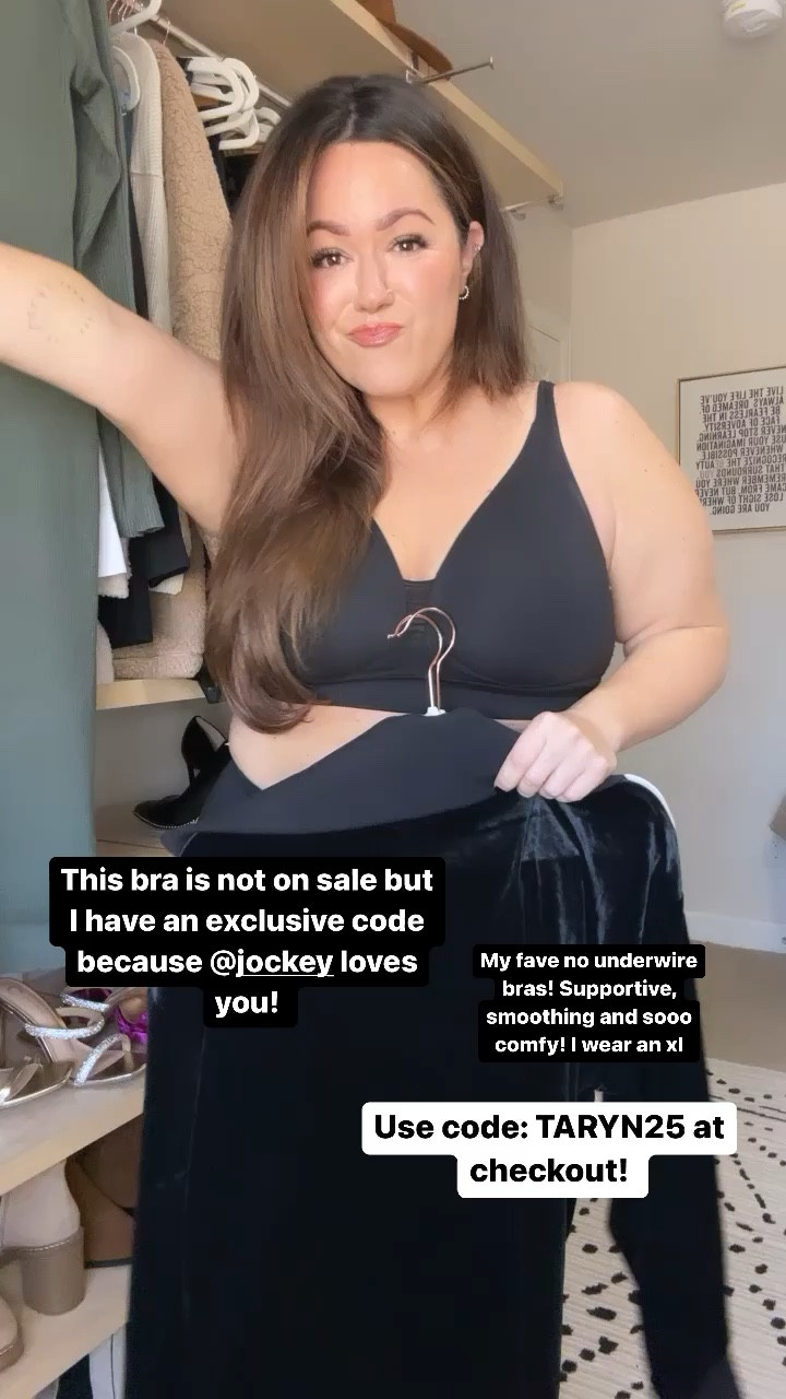Use code: TARYN25 for 25% off my fave no underwire jockey bras! I wear an xl 

#LTKcurves #LTKsalealert #LTKCyberweek