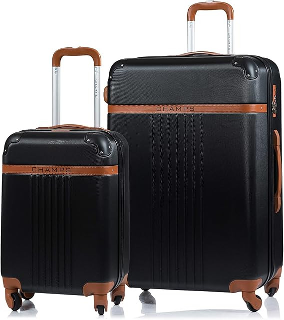 CHAMPS – ‘Vintage Collection’ - 2 Piece HARDSIDE Spinner Luggage Set (Black) | Amazon (CA)