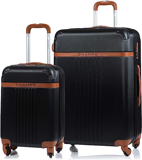 CHAMPS – ‘Vintage Collection’ - 2 Piece HARDSIDE Spinner Luggage Set (Black) | Amazon (CA)