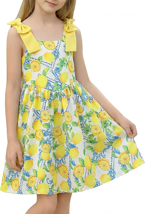 Girls Cami Dress Summer Floral Print Dresses Kids Cute Casual Back Ruched Flowy Sundress Party Be... | Amazon (US)