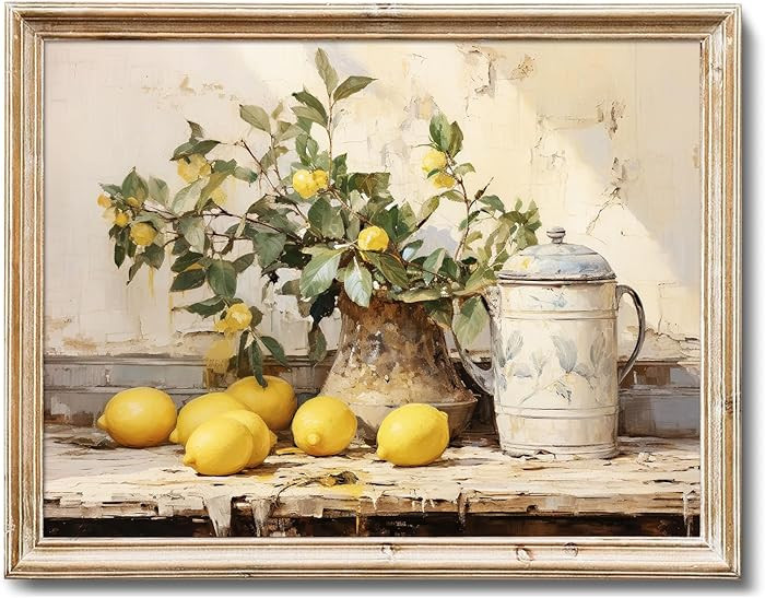 RETRART Vintage Lemon Wall Art Lemon Fruit Wall Decor, 8x10 Inch Farmhouse Landscape Painting Pri... | Amazon (US)
