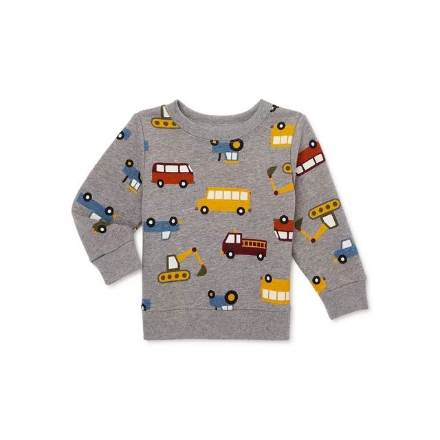 Garanimals Baby Boy Long Sleeve Print Fleece Sweatshirt, Size 6-24 Months | Walmart (US)