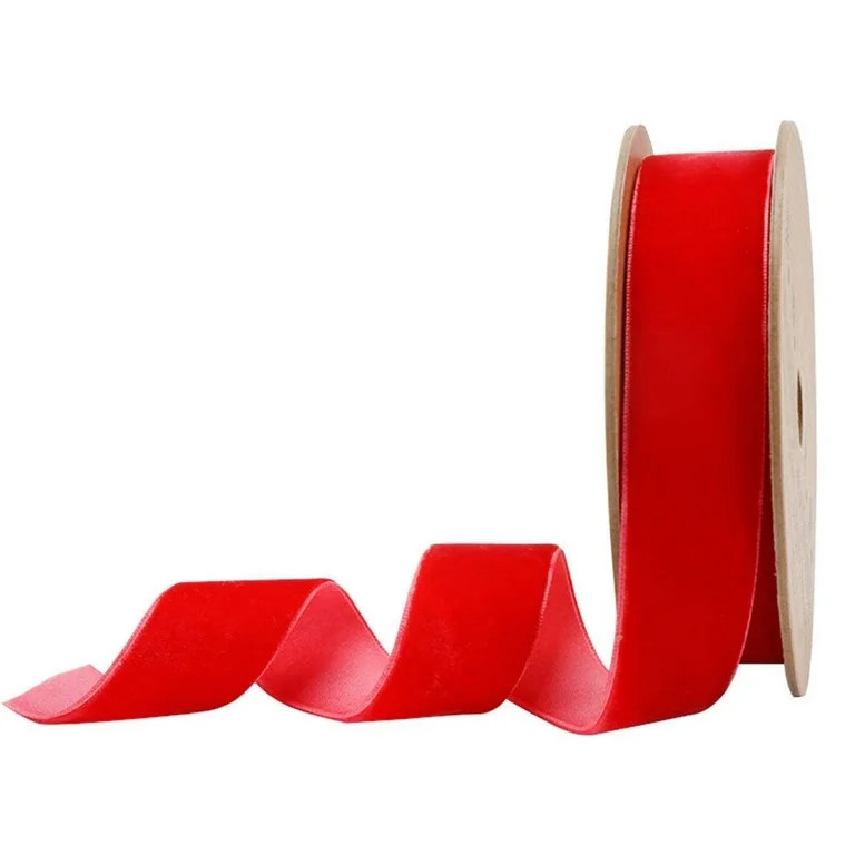 LaRibbons 1" Velvet Ribbon, 10 Yard Roll, Red - Walmart.com | Walmart (US)