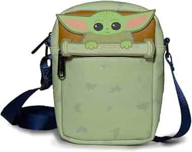 Star Wars Bag, Cross Body, The Mandalorian, The Child, Baby Yoda Peeking, Vegan Leather 8.0" x 6.... | Amazon (US)