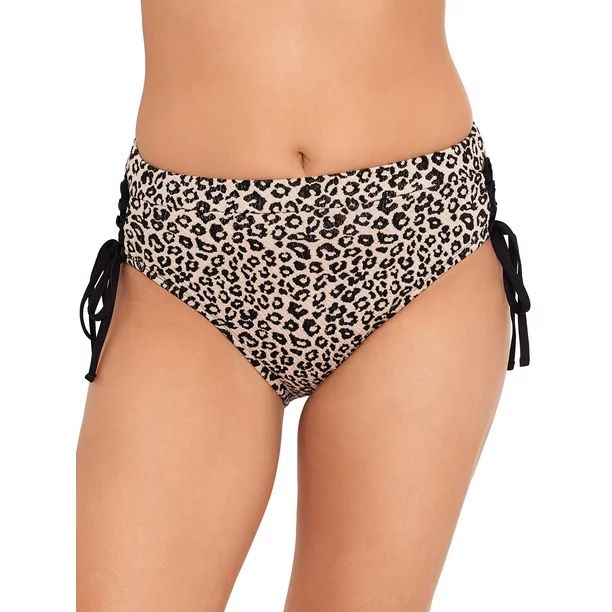 Time and Tru Women's Leopard Jacquard Swimsuit Bikini Bottom | Walmart (US)