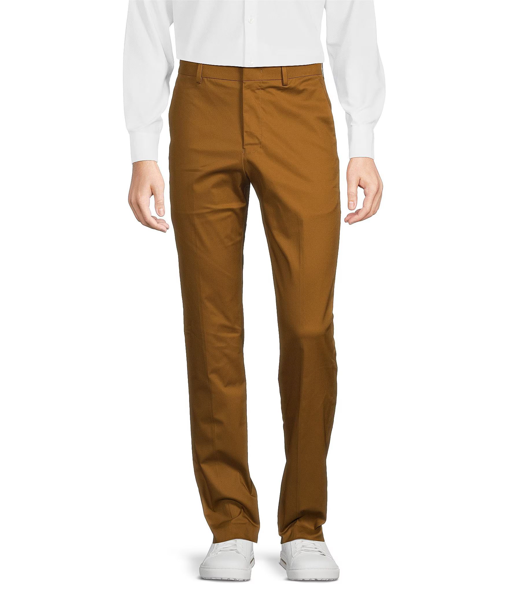 Wardrobe Essentials Alex Slim Fit Flat Front Washed Stretch Chino Pants | Dillard's
