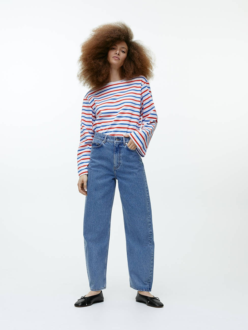 BARREL LEG Non-Stretch Jeans - Medium Blue - ARKET AT | ARKET (US&UK)