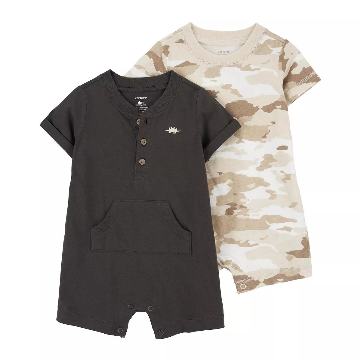 Baby Boy Carter's 2-Pack Dino and Camo Bodysuits | Kohl's