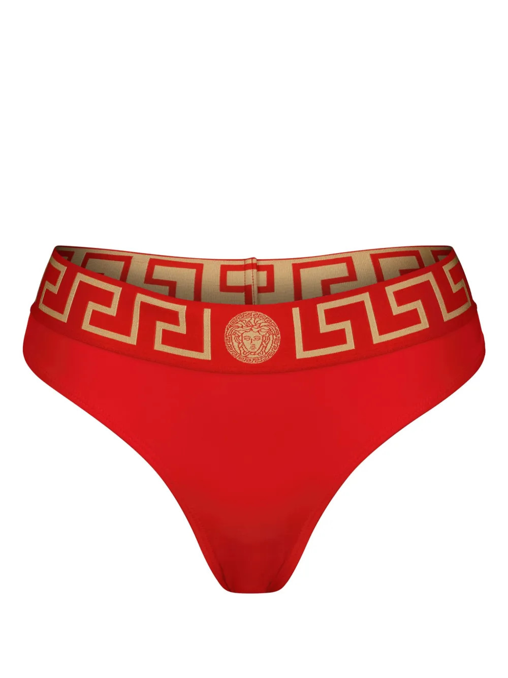 Versace Greca Border bikini bottoms - Red | Farfetch Global