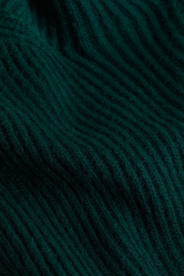 Rib-knit Mock Turtleneck Sweater - Dark green - Ladies | H&M US | H&M (US + CA)