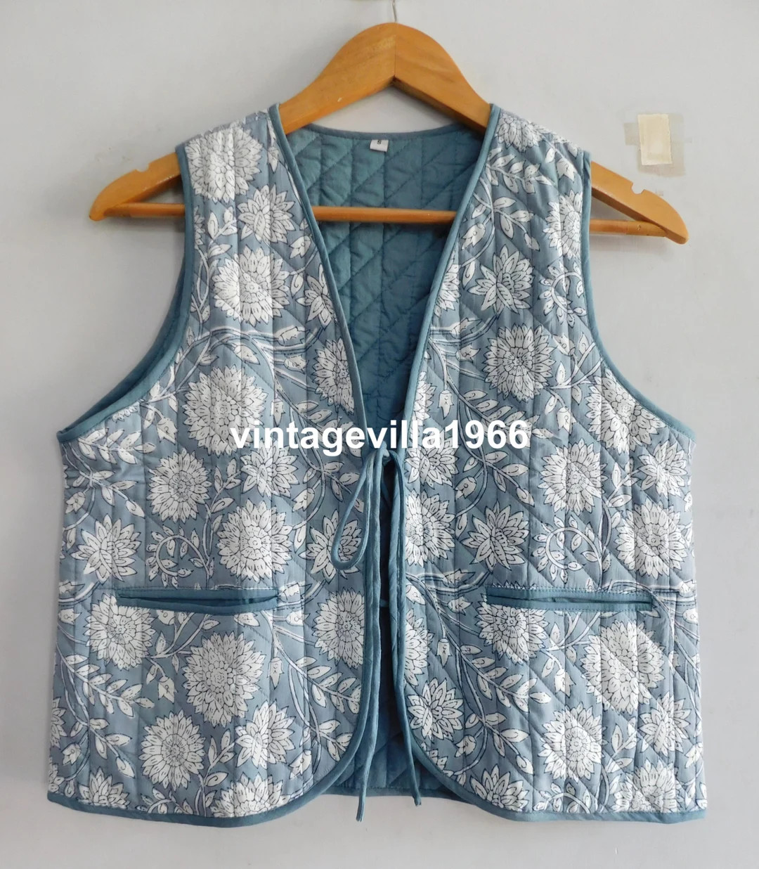 Designer Cotton Vest, Block Print Quilted Vest Coat, Women Wear Winter Warm Quilted Vest Jacket, ... | Etsy (US)