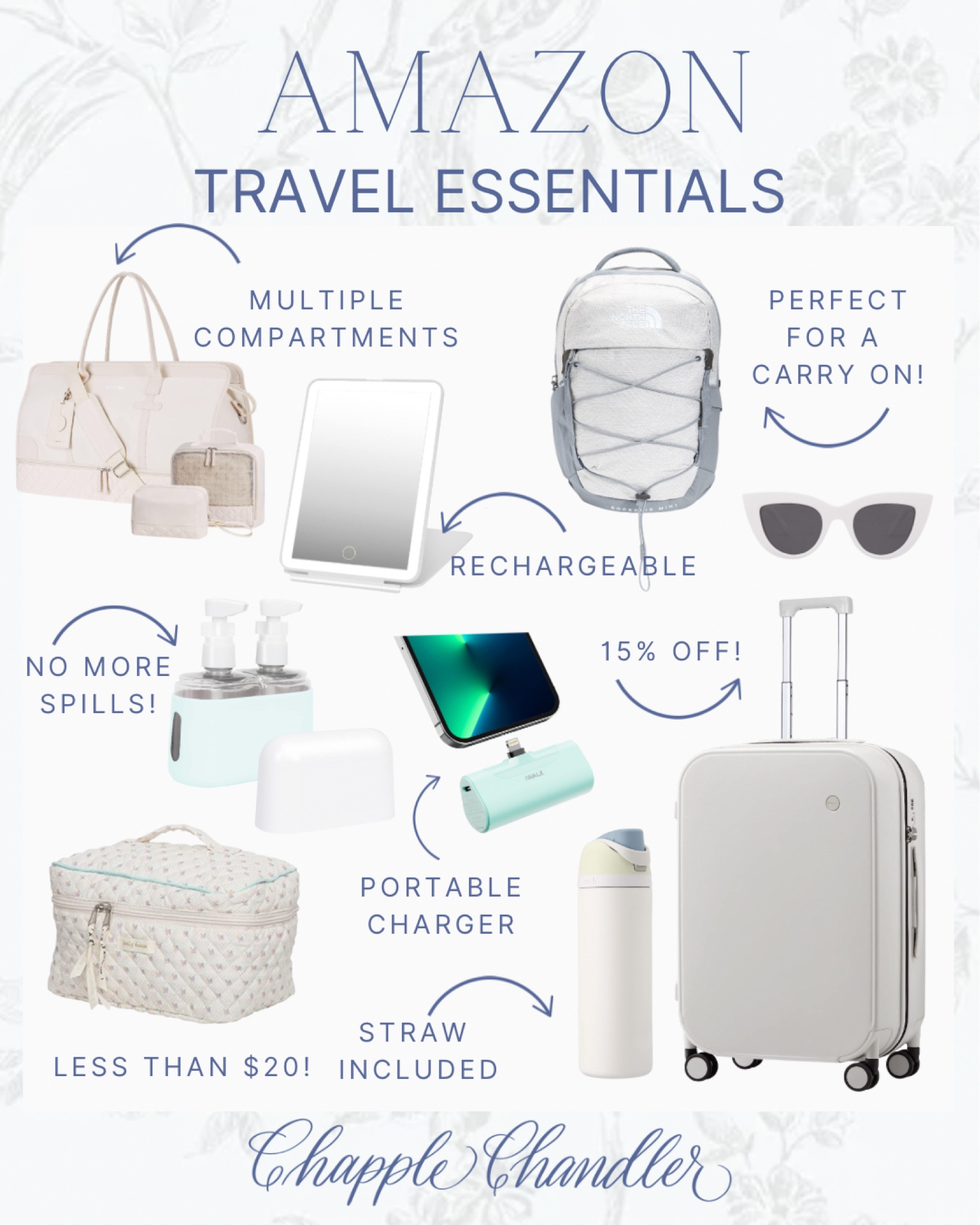 My go-to travel essentials from Amazon!



Amazon, Amazon travel, Amazon accessories, suitcase, backpacks, Amazon organization, Amazon fashion, Amazon gadgets, grandmillenial style, neutral style, airport style 

#LTKFind #LTKtravel #LTKstyletip