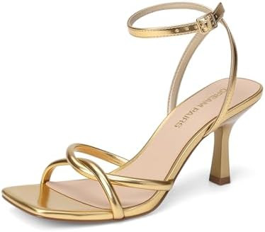 DREAM PAIRS Women's Kitten Low Heel Ankle Strap Sandals | Square Open Toe Summer Sandals, Comfort... | Amazon (US)