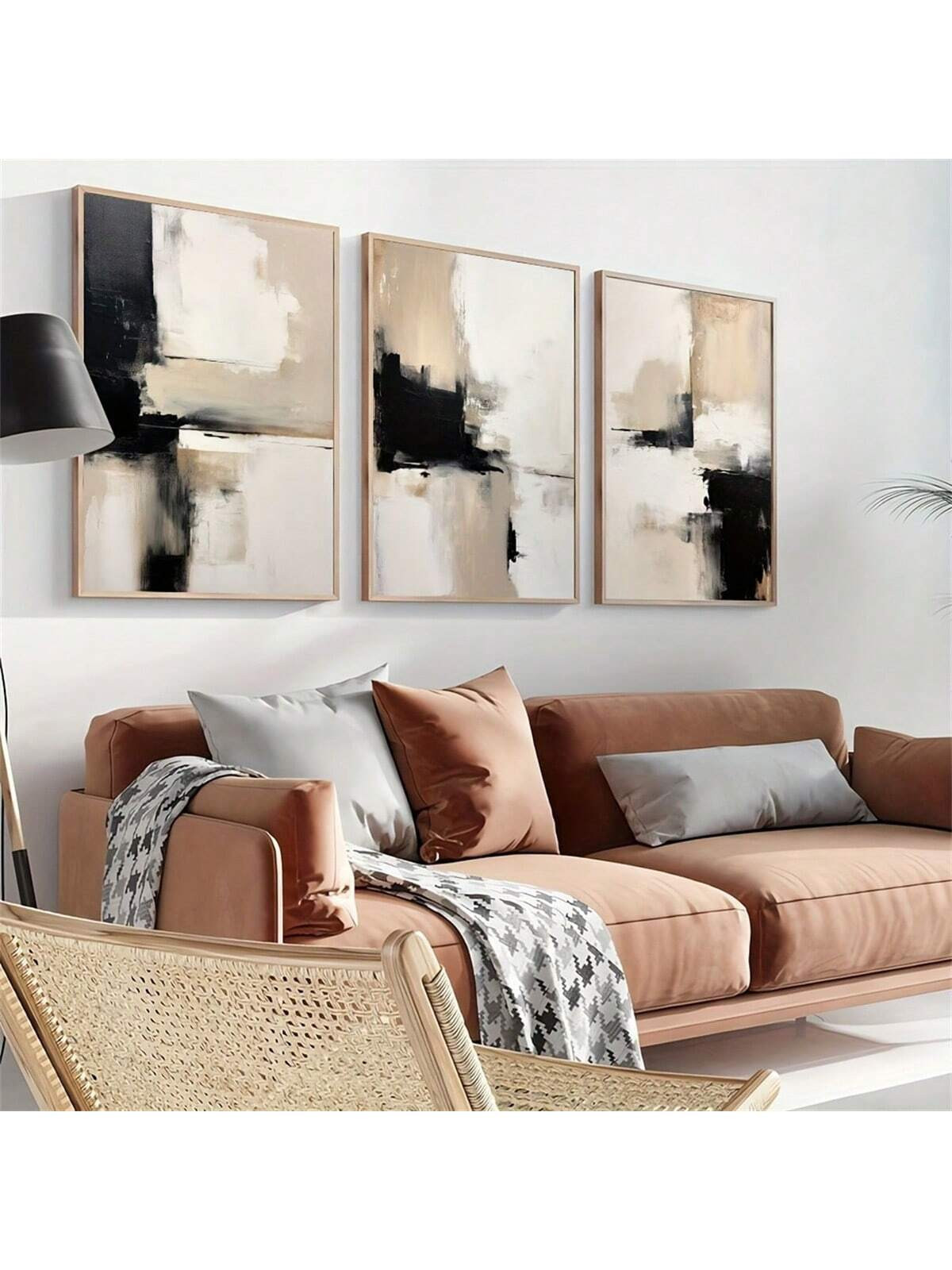 Ensemble de 3 impressions d'art mural sur canevas minimaliste abstraite - Peintures thème mode c... | SHEIN