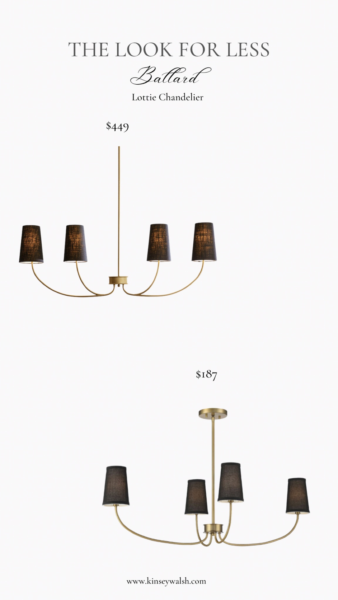 Designer inspired Ballard chandelier lighting gold with black shades look for less 

#LTKFind #LTKhome #LTKstyletip