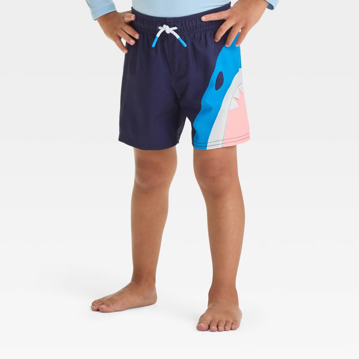 Baby Boys' Sharks Printed Swim Shorts - Cat & Jack™ Navy Blue 12M | Target