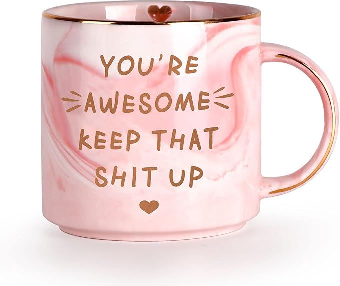 Valentines Day Gifts for Her, Funny Gifts for Women Mom Wife Girlfriend Grandma, Pink Marble Cera... | Amazon (US)