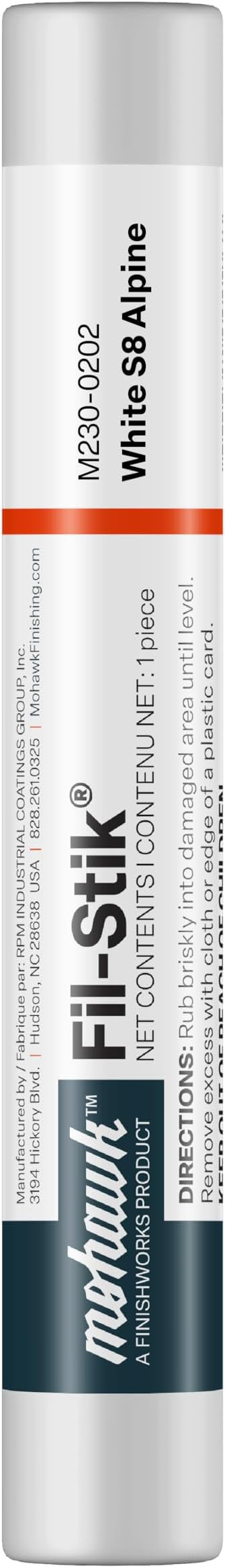 Mohawk Fil-Stik, Wax Putty Stick for Wood Repair, White S8 Alpine, M232-0202, 1 Count | Amazon (US)