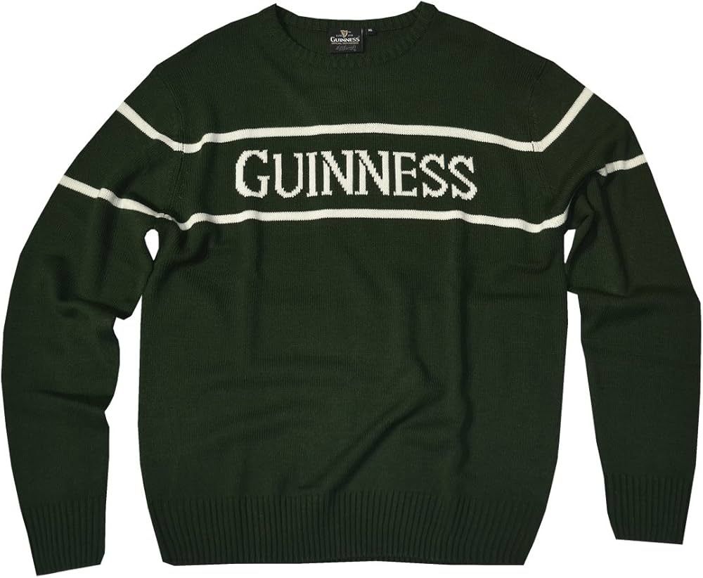 Official Guinness Men's Knit Jumper With White Guinness Text, Bottle Green | Amazon (US)