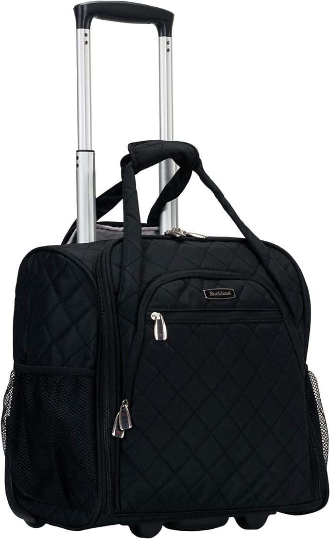 Rockland Melrose Upright Wheeled Underseater Carry-On Luggage, Black, 15-Inch | Amazon (US)