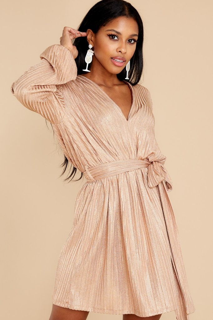 Smile Back Copper Dress | Red Dress 