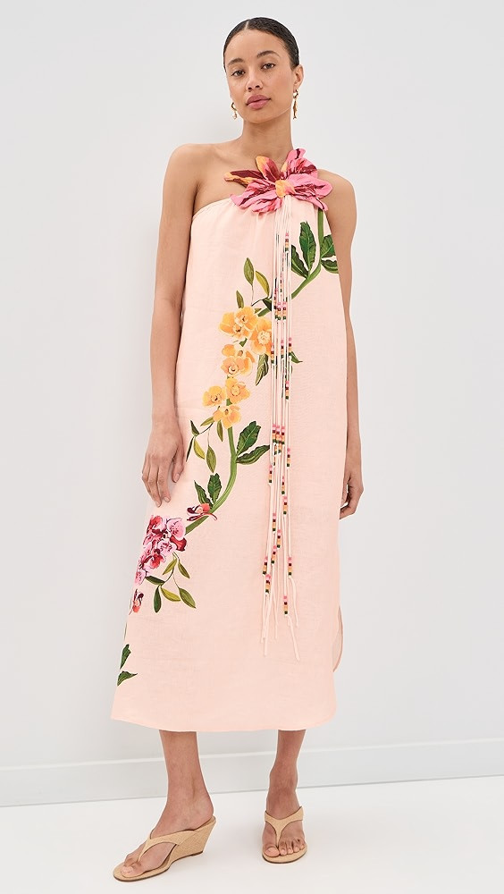Garden Terrace Pink One Shoulder Maxi Dress | Shopbop