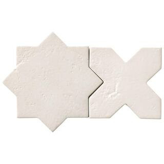Tripoli Star-Crossed White 6.1 in. x 0.35 in. Matte Terracotta Look Porcelain Floor and Wall Tile Sample | The Home Depot