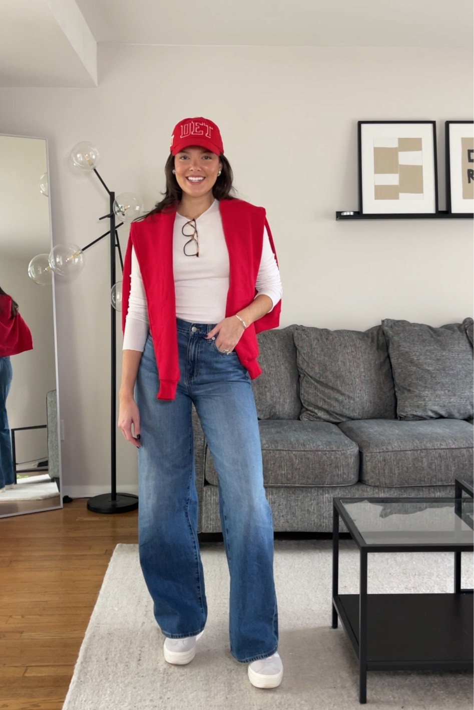 Wearing size XL in the sweatshirt, small in the top! Jeans are true size 25!

#LTKstyletip #LTKfindsunder100 #LTKSeasonal