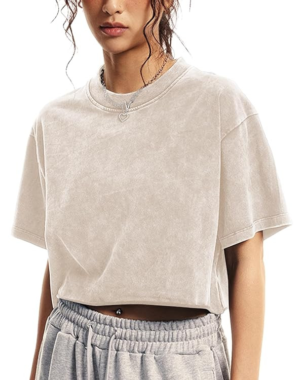 Oversized T Shirts, Cropped Tees Tops Grunge Shirts | Amazon (US)