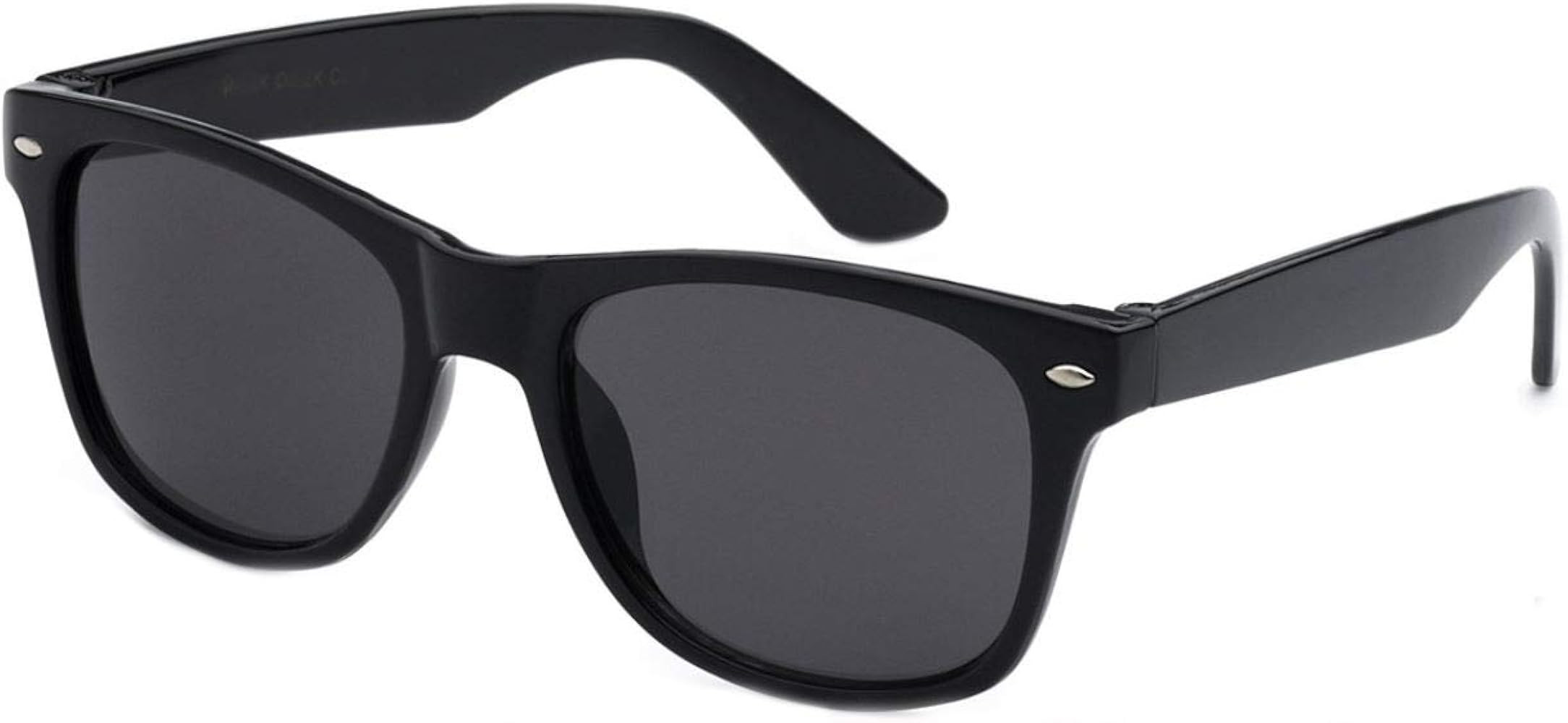 Kids Children's 80's Classic Retro Horn Rimmed Sunglasses (Black) | Amazon (US)
