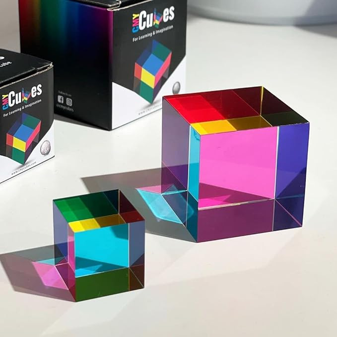 CMY Cubes Original (50mm) - Cyan, Magenta & Yellow Cube - Optical Color Cube - Teaches Subtractiv... | Amazon (US)