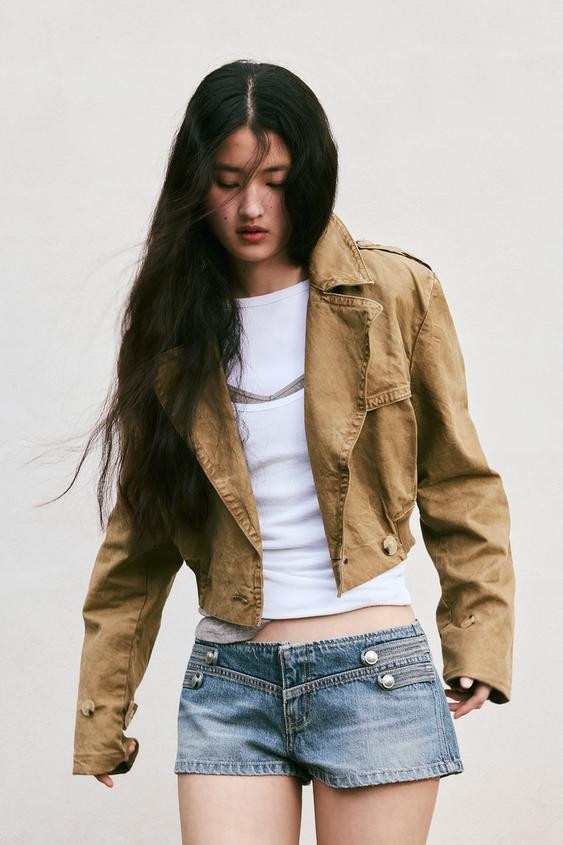 WASHED SHORT TRENCH COAT | Zara US