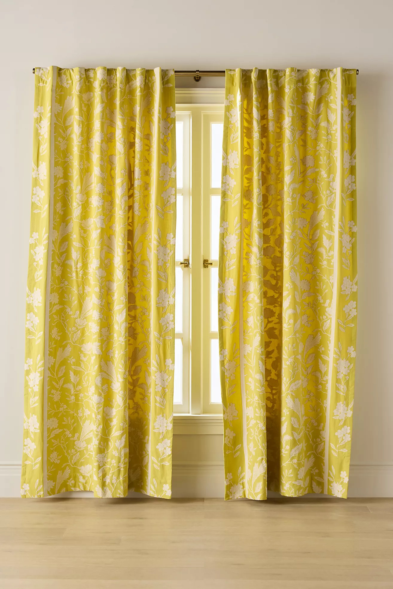 Francine Woven Cotton Floral Curtain | Anthropologie (US)